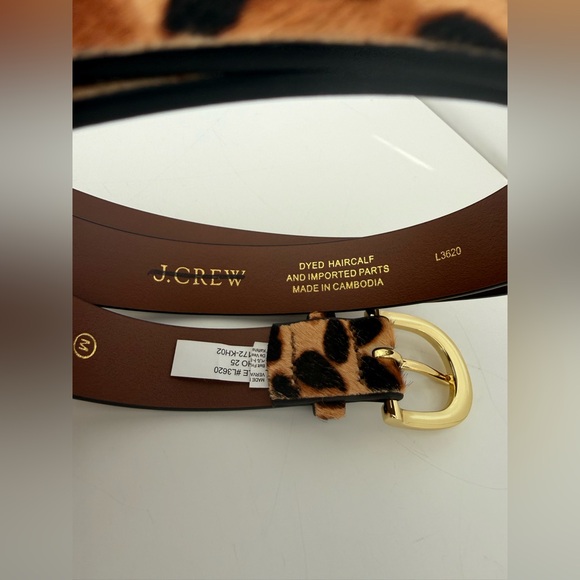 NWOT J. Crew Calf hair belt in leopard size M - Picture 4 of 4